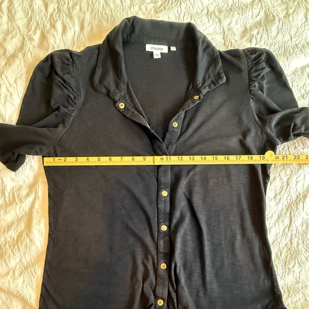 Chico's Black Button-Down Blouse - Picture 5 of 7